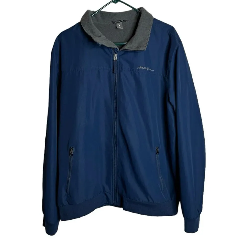 Eddie Bauer Blue Fleece Lined Jacket size Large